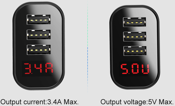 Сетевая зарядка Baseus Mirror Lake Intelligent Digital Display (CCALL-BH01) 3xUSB 3.4A (Black) купить в интернет-магазине icover