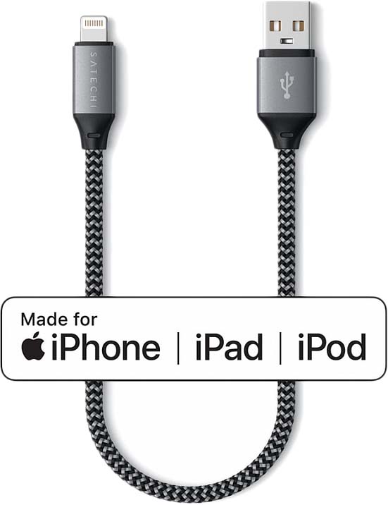 Кабель Satechi ST-TAL10M USB-A/Lightning 25cm (Space Grey) купить в интернет-магазине icover