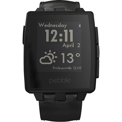 Pebble Steel - умные часы с кожаным ремешком в комплекте (Black Matte) купить в интернет-магазине icover