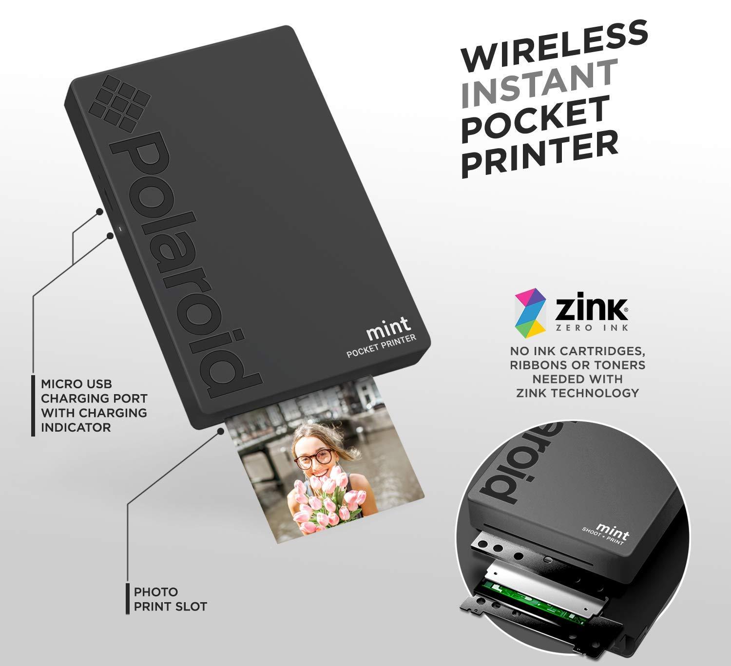 Портативный принтер Polaroid Mint (Black) купить в интернет-магазине icover