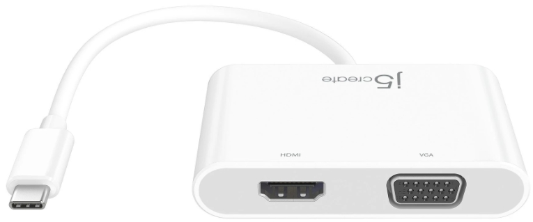 Переходник j5create JCA175 USB-C to VGA/HDMI/USB3.0/USB-C (White) купить в интернет-магазине icover