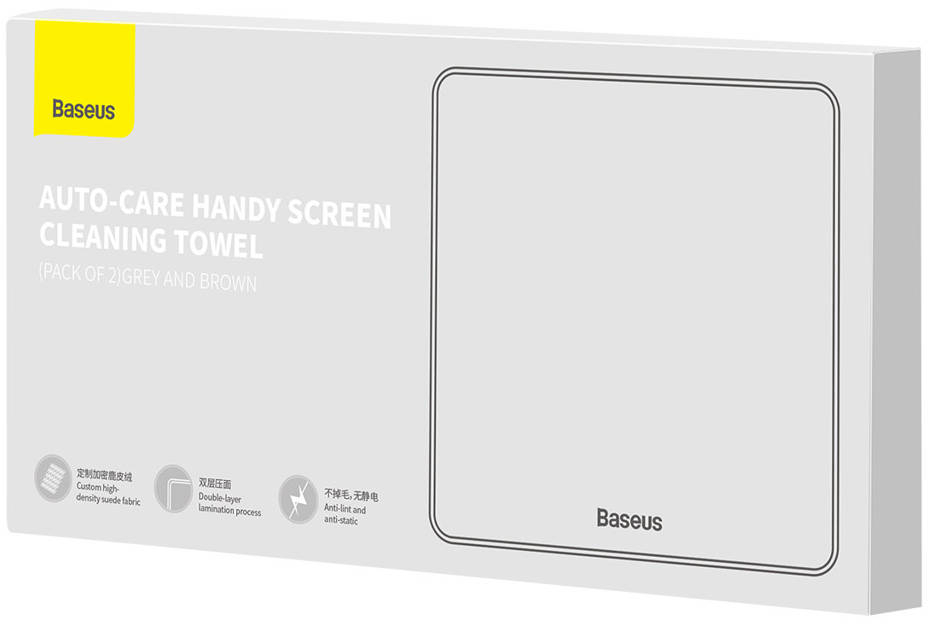 Комплект салфеток для чистки Baseus Auto-care Handy Screen Cleaning Towel CRYH010019 (Grey/Brown) купить в интернет-магазине icover