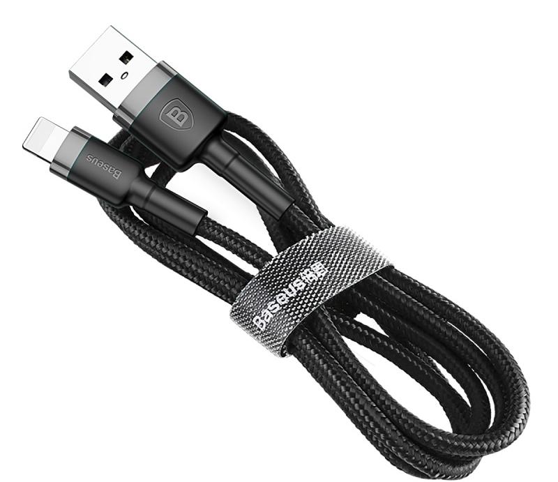 

Кабель для iPod, iPhone, iPad Baseus Kevlar Cable USB For Lightning 2A 0.5M (Grey/Black)