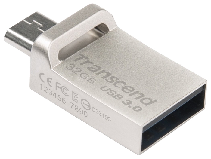 Флеш-накопитель Transcend JetFlash 880 32Gb USB 3.0/microUSB TS32GJF880S (Silver) купить в интернет-магазине icover