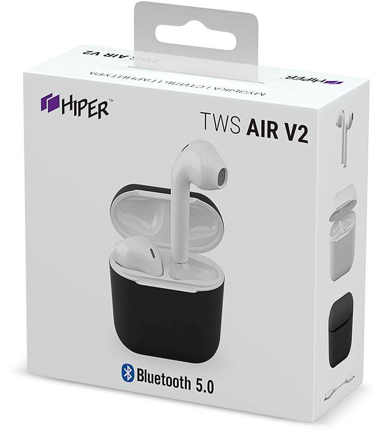 Bluetooth-наушники с микрофоном HIPER TWS Air V2 (White) купить в интернет-магазине icover