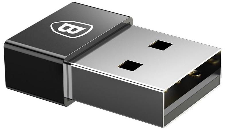 Переходник Baseus Exquisite USB Male to Type-C Female Adapter Converter CATJQ-A01 (Black) купить в интернет-магазине icover