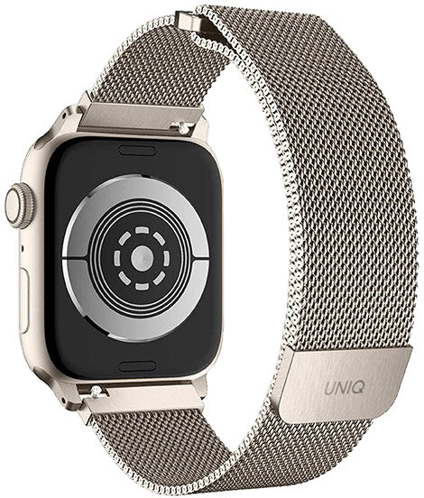 Ремешок Uniq Dante Strap Mesh Steel (45MM-DANSLGT) для Apple Watch 45/44/42 mm (Starlight) купить в интернет-магазине icover