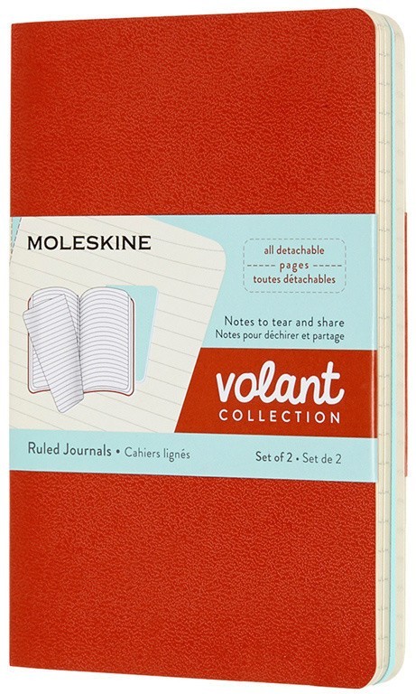 

Набор Moleskine Volant Pocket (QP711F16B24) 2 блокнота в линейку (Coral Orange/Aqua Blue)