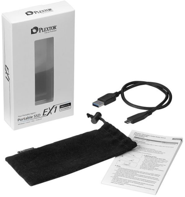 Внешний SSD-накопитель Plextor EX1 128 Gb, 2.5", USB-C EX1-128TS (Ti-Silver) купить в интернет-магазине icover