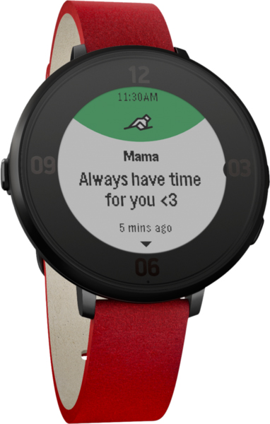 Pebble Time Round (14 mm) - умные часы (Black/Flame Red) купить в интернет-магазине icover