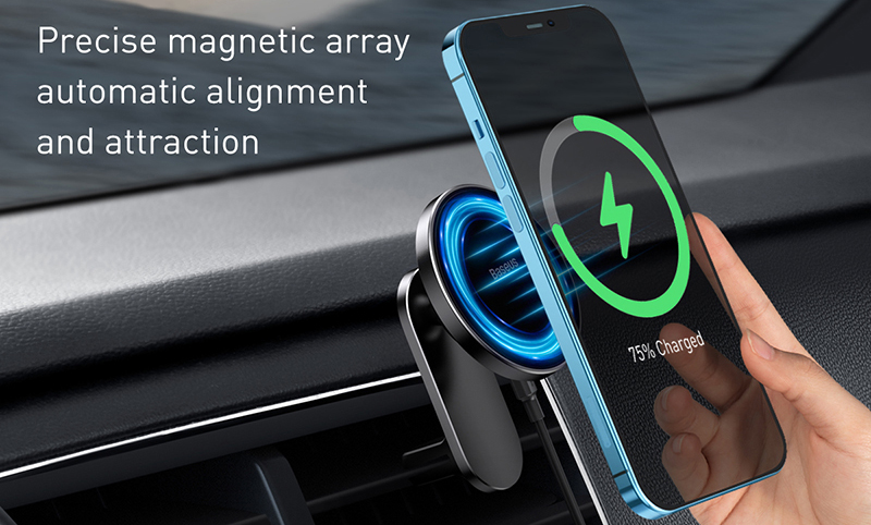 Автомобильный держатель Baseus Big Energy Car Mount Wireless Charger (WXJN-01) для iPhone 12 (Black) купить в интернет-магазине icover