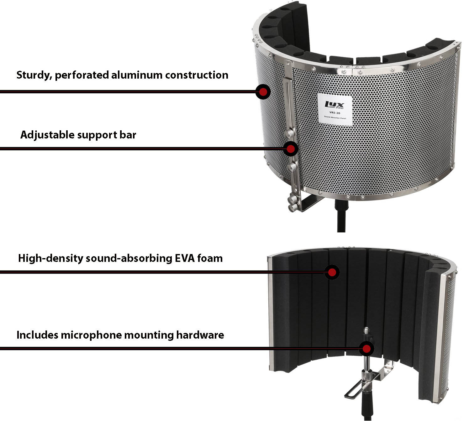 Звукопоглощающая панель для микрофона LyxPro VRI-20 Standard (Steel) купить в интернет-магазине icover