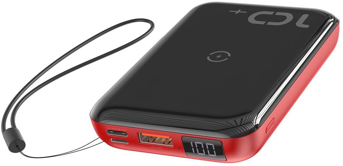 Внешний аккумулятор Baseus Mini S Bracket 10W Wireless Charger 10000mAh (Black/Red) купить в интернет-магазине icover