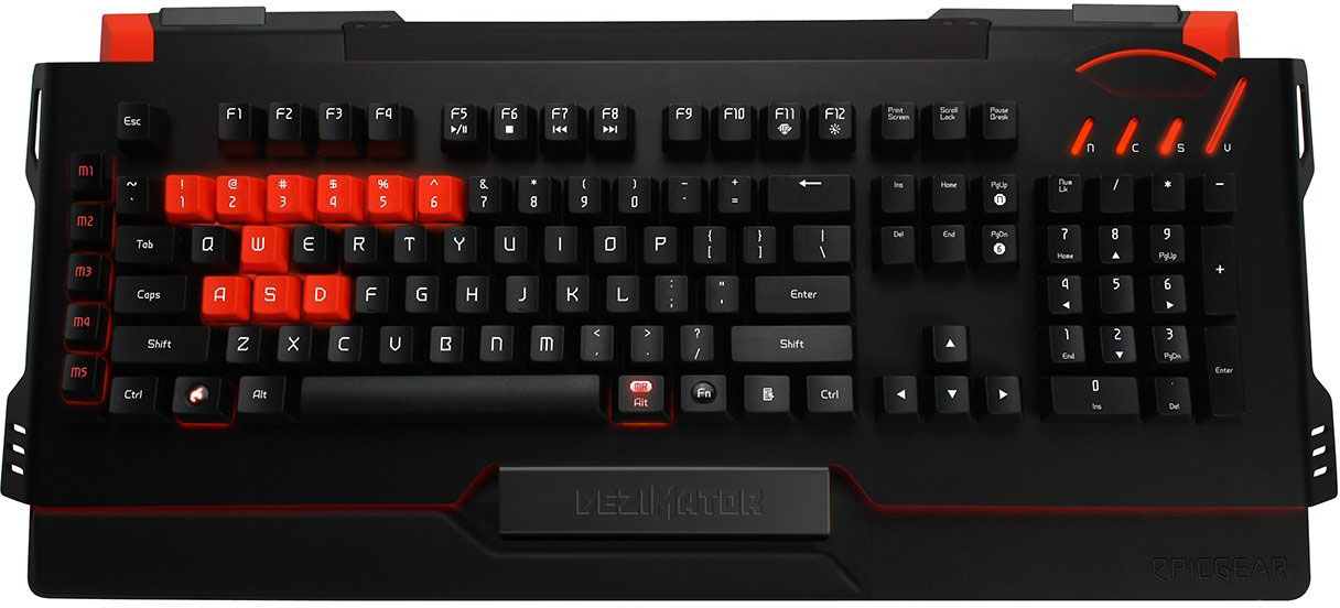 EpicGear DeziMator Cherry MX Brown (EGKDM1-OBRB-AMSG) - игровая клавиатура (Black/Red) купить в интернет-магазине icover