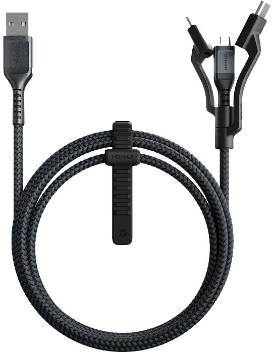 Кабель для iPod, iPhone, iPad Nomad Universal Kevlar USB-A to Lightning/USB-C/microUSB 1.5m (NM01012B00) купить в интернет-магазине icover