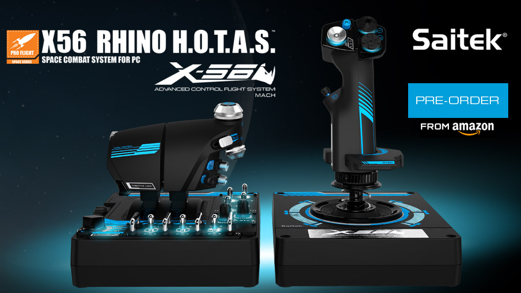 Saitek Pro Flight X-56 Rhino H.O.T.A.S. - джойстик (Black/Blue) купить в интернет-магазине icover