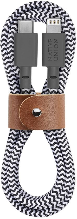

Кабель для iPod, iPhone, iPad Native Union Belt (BELT-KV-CL-ZEB-2) USB-C to Lightning 1.2m (Zebra)