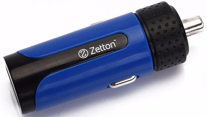 Zetton Life Style Car Charger (ZTLSCC2A1UBB) - автомобильное зарядное устройства (Black/Blue) купить в интернет-магазине icover