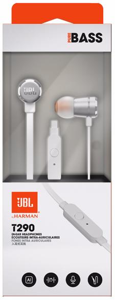 Внутриканальная гарнитура JBL T290 (Silver) купить в интернет-магазине icover
