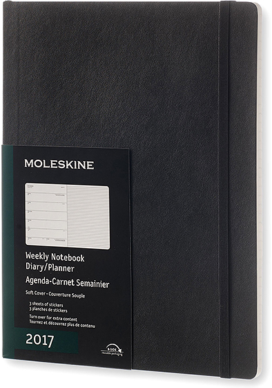 Moleskine Classic Soft XLarge 2017 (DSB12WN4Y17) - еженедельник (Black) купить в интернет-магазине icover