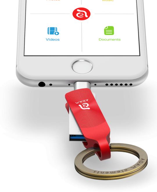 Флеш-накопитель ADAM elements iKlips Duo+ 32GB Lightning (Red) купить в интернет-магазине icover