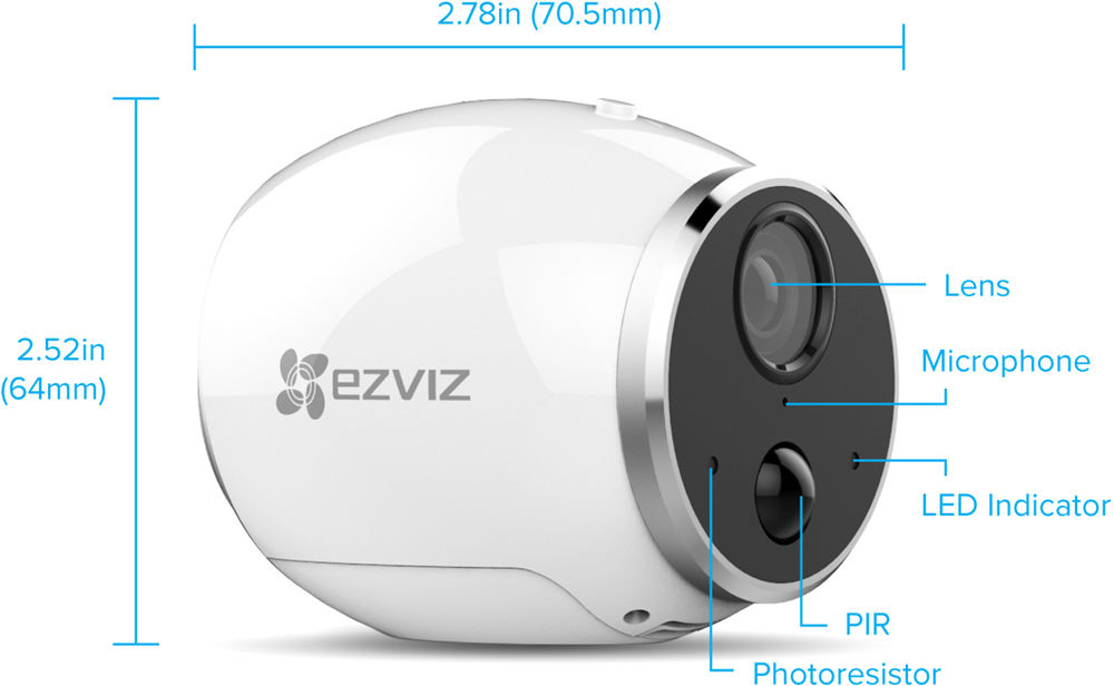 IP-камера Ezviz Mini Trooper Wi-Fi с базовой станцией и доп. камерой (White) купить в интернет-магазине icover