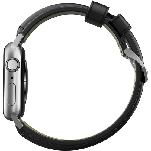 Ремешок Nomad Traditional Strap Shell Cordovan (NM1A48ST00) для Apple Watch Series SE/6/2/3/4 42/44 mm (Black/Silver) купить в интернет-магазине icover