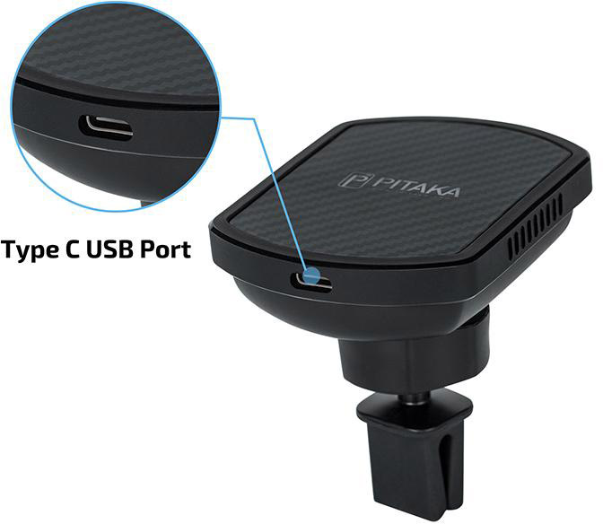 Комплект в авто для iPhone XS/X Pitaka MagMount Qi Pro Vent CM002Q + MagCase KI8001XS (Black) купить в интернет-магазине icover