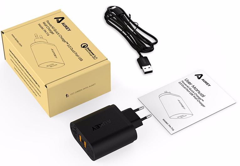 Сетевое зарядное устройство Aukey USB Wall Charger PA-T16 (Black) купить в интернет-магазине icover