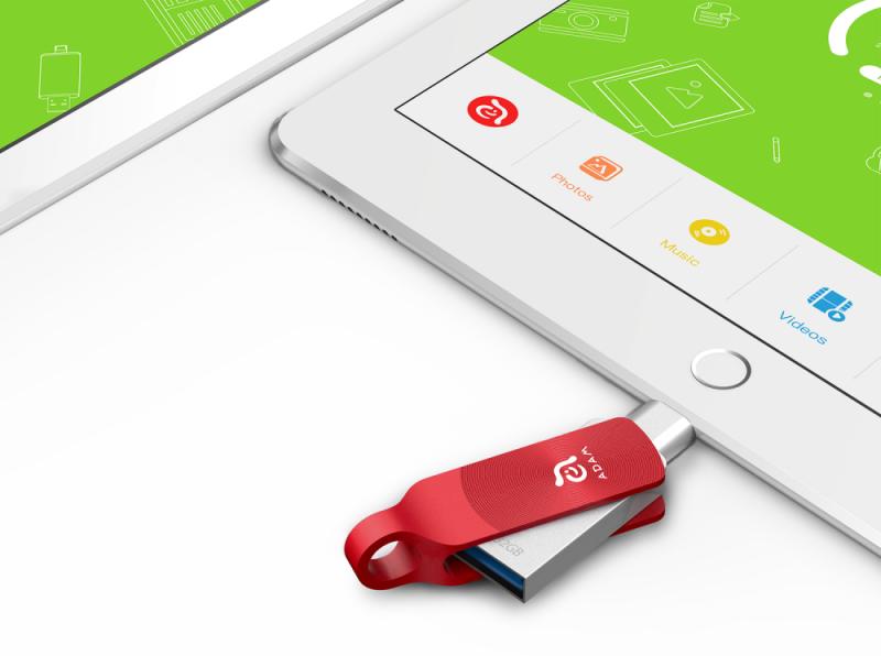 Флеш-накопитель ADAM elements iKlips Duo+ 32GB Lightning (Red) купить в интернет-магазине icover