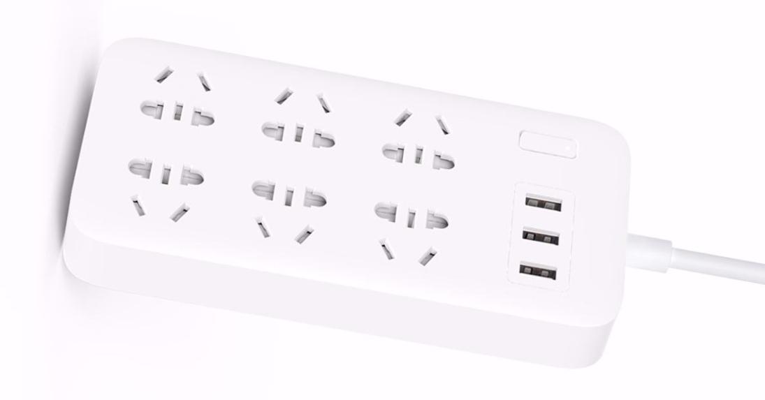 Удлинитель Xiaomi Mijia Smart Power Platooninsert 2А с 3 USB-портами  (White) купить в интернет-магазине icover