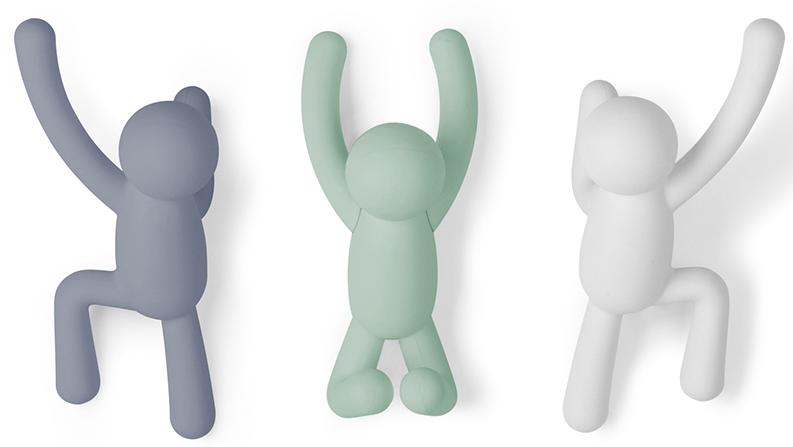 

Вешалки-крючки Umbra Buddy 3 шт. разноцветные мятные