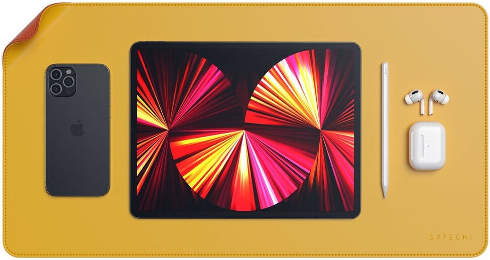 Коврик для мыши Satechi Dual Side Eco-Leather Deskmate ST-LDMYO (Yellow/Orange) купить в интернет-магазине icover