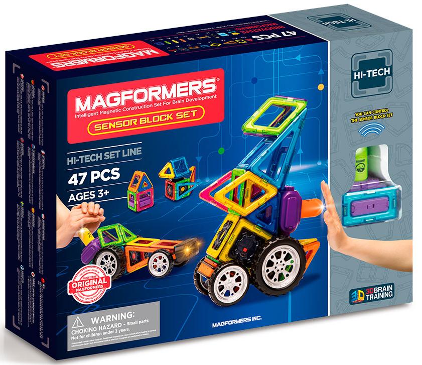 Магнитный конструктор отзывы. Конструктор магнитный Magformers sensor Block Set 47 709009. Магнитный конструктор Magformers Hi-Tech 709009 набор с сенсорными датчиками. Магформерс конструктор 115 деталей. Magformers sensor Block Set артикул: 709009.