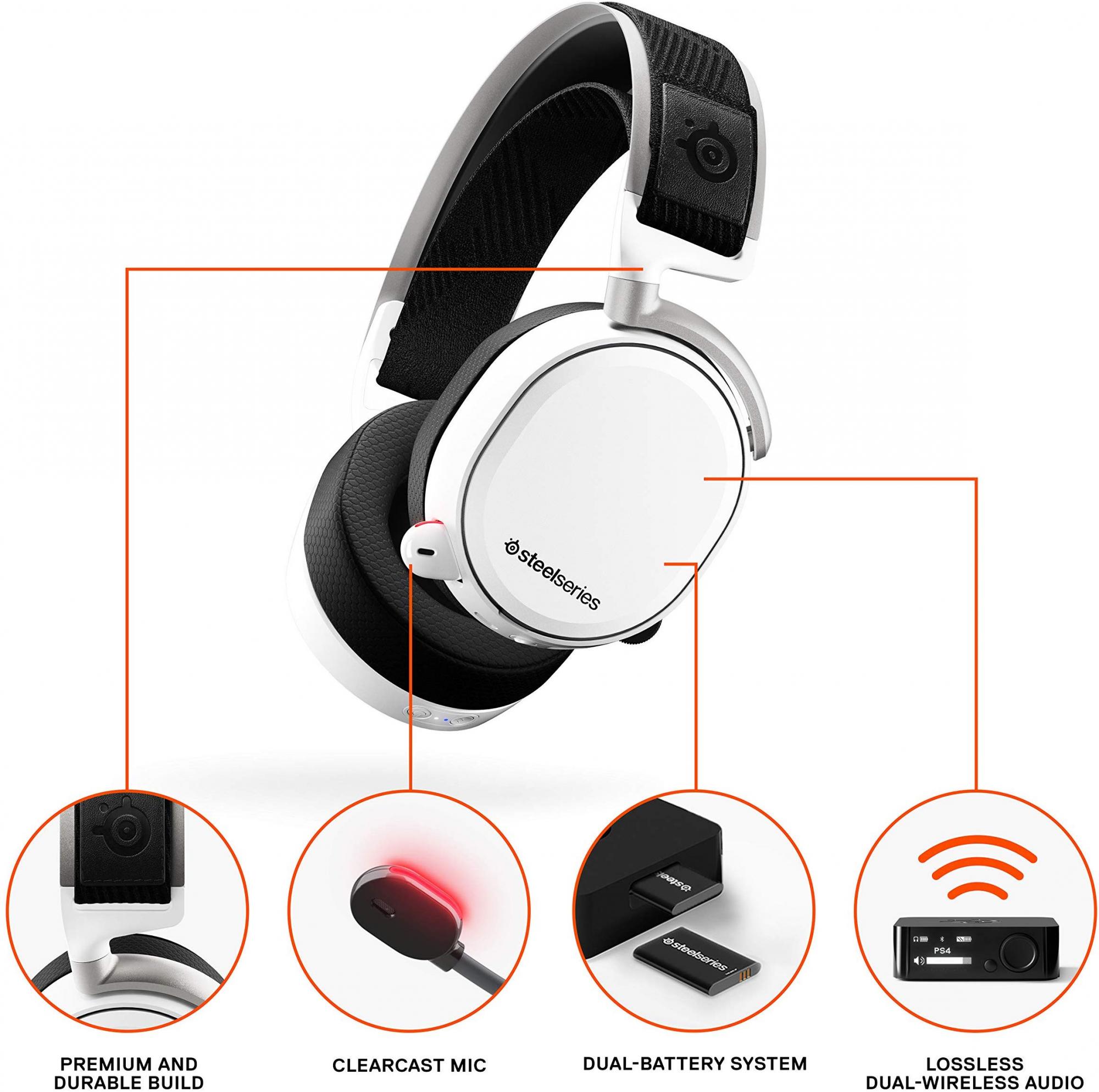 Беспроводные наушники Steelseries Arctis Pro Wireless (White) купить в интернет-магазине icover