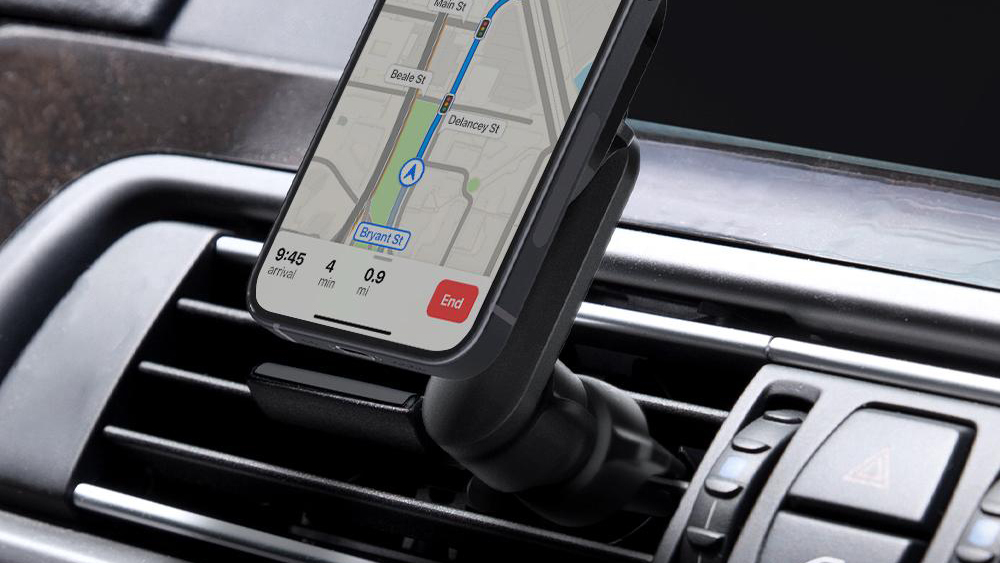 Автомобильный держатель Spigen OneTap Magnetic Car Mount Vent MagSafe (ACP02617) для iPhone 12 (Black) купить в интернет-магазине icover