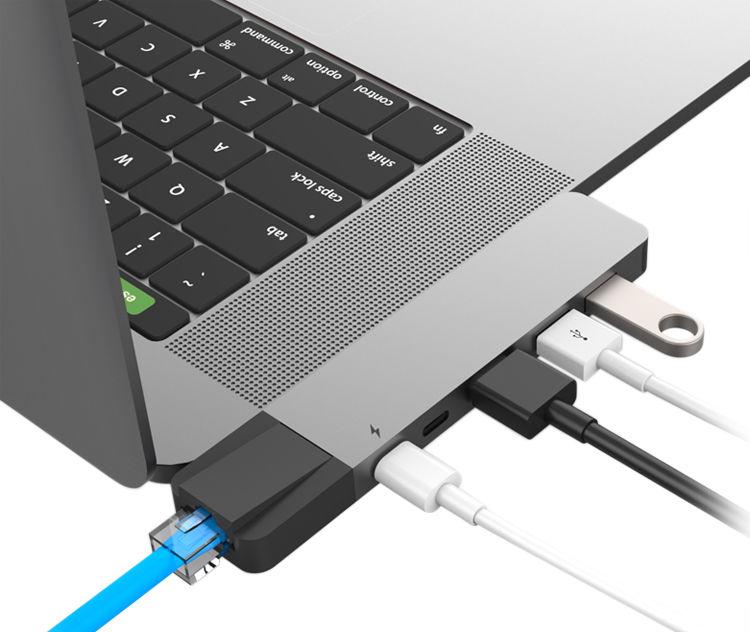 USB-хаб HyperDrive NET 6-in-2 для MacBook Pro 13/15 (Space Grey) купить в интернет-магазине icover
