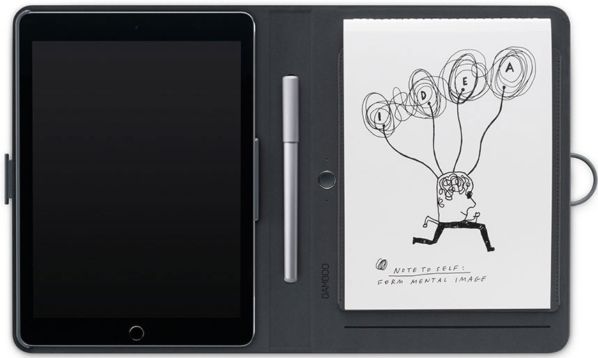 Wacom Bamboo Spark with Snap-fit for iPad Air 2 (CDS600C) - фолиант с креплением для iPad Air 2 (Grey) купить в интернет-магазине icover
