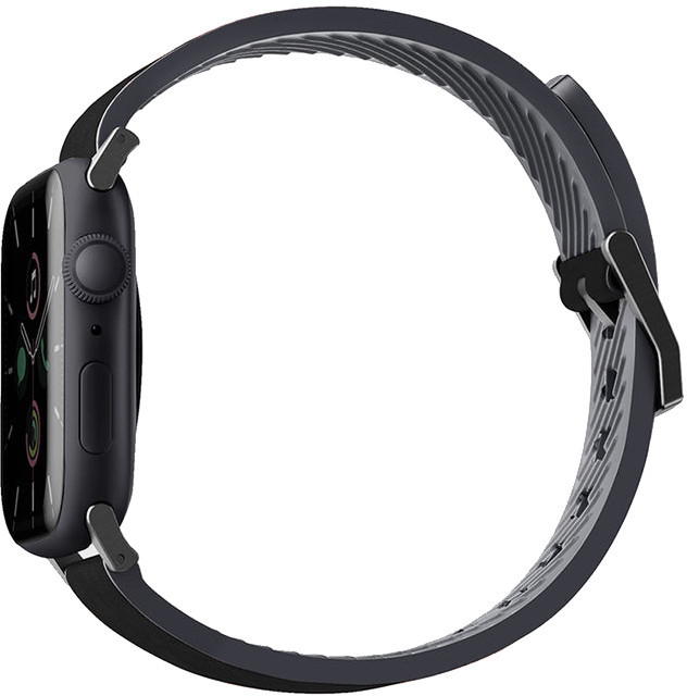 Ремешок Uniq Straden Waterproof Leather/Silicone для Apple Watch 45/44/42 mm (Black) купить в интернет-магазине icover