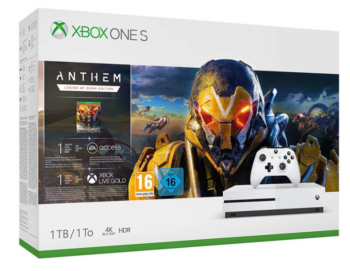 Игровая консоль Xbox One S 1Tb (234-00948) 1m XBL/1m GP/ANTHEM: Legion of Dawn Edition (White) купить в интернет-магазине icover