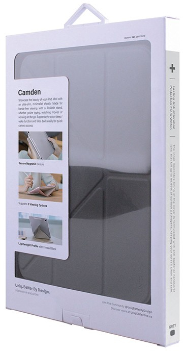 Чехол Uniq Moven Anti-microbial для iPad Mini 6 2021 (Grey) купить в интернет-магазине icover
