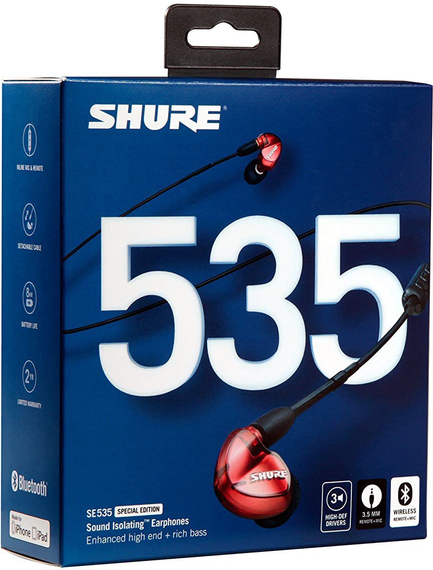 Bluetooth-наушники с микрофоном Shure SE535LTD+BT1 (Red) купить в интернет-магазине icover
