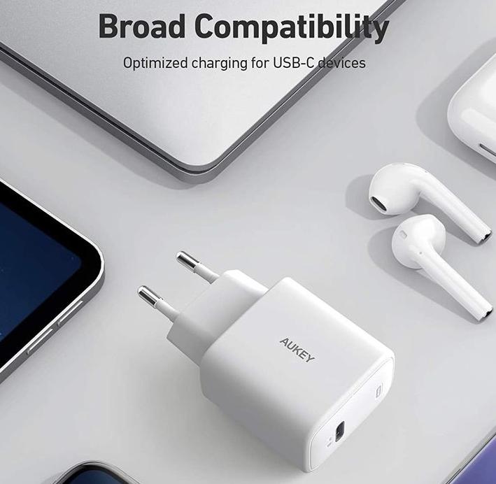 Сетевое зарядное устройство Aukey Swift PD 20W USB-C PA-F1S (White) купить в интернет-магазине icover