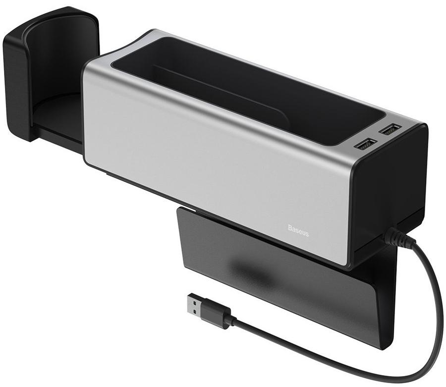 

Органайзер Baseus Deluxe Metal Armrest Console Organizer CRCWH-A0S (Silver)