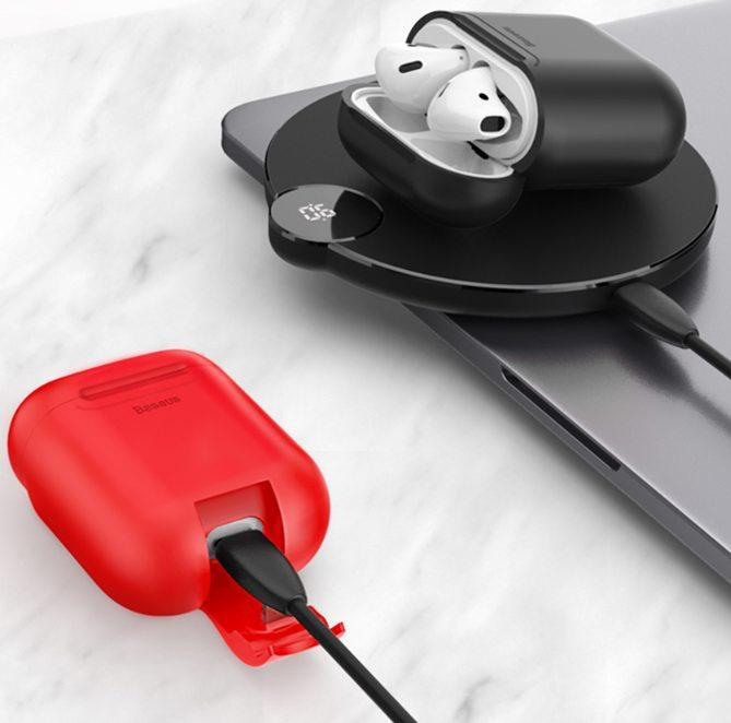 Комплект Apple AirPods + Baseus Wireless Charger Case (White/Black) купить в интернет-магазине icover