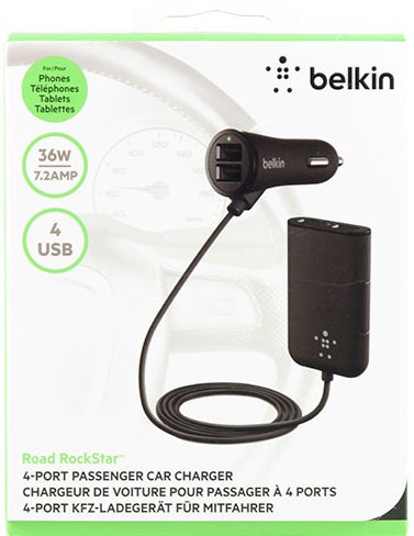 Автомобильная зарядка Belkin 4-Port Passenger Car Charger (Black) купить в интернет-магазине icover