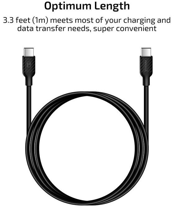 Кабель Pitaka USB-C/USB-C 1m (Black) купить в интернет-магазине icover