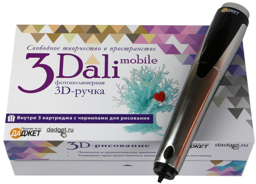 Фотополимерная 3D-ручка Даджет 3Dali Mobile (Steel) купить в интернет-магазине icover