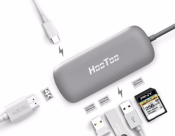 HooToo Shuttle USB 3.1 (HT-UC001) - USB-концентратор (Space Grey) купить в интернет-магазине icover
