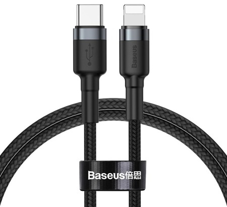 

Кабель Baseus Cafule (CATLKLF-G1) USB-C/Lightning 1m (Grey/Black)